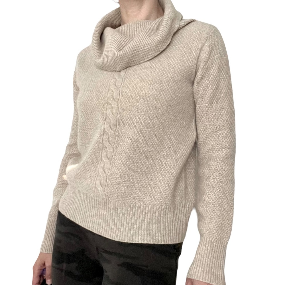 MAX MARA NETTARE LUXE CASHMERE PULLOVER SWEATER NEUTRAL COWL NECK WOMEN SZ SMALL